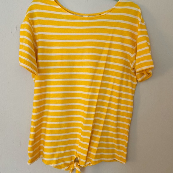 Old Navy Tops - Old Navy yellow striped boating tee